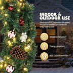 VINGLI 48" Artificial Pre Lit Christmas Wreath with 150 LED Lights - Image 4