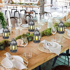 Hortsun 24 Pcs Mini Halloween Lantern Centerpiece with LED Candle,Silver - Image 5