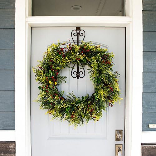 Front Door Wreath Hanger, Adjustable Hook Length Elegant Design, Brown - Image 4