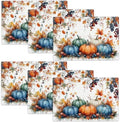 Fall Pumpkin Placemats Set of 6, 12x18 Inch Autmun Maple Leaf Table Place Mat Farmhouse Seasonal Washable Non-Slip Heat Resistant Fabric Placement Mats for Party Dining Kitchen Indoor Outdoor Decor by UIAMT