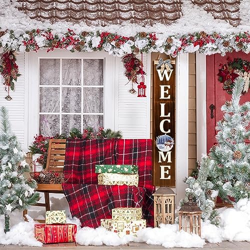 Welcome Sign for Front Porch 47inch 12 Wooden Interchangeable Vertical - Image 2