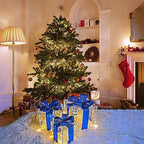 Christmas Decorations: Set of 3 Christmas Lighted Gift Boxes - Image 2