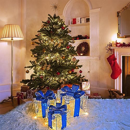 Christmas Decorations: Set of 3 Christmas Lighted Gift Boxes - Image 2