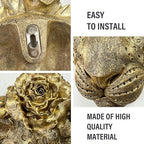 GUSFREUD Gold Animal Heads Sculptures Wall Art - Resin Faux Leopard for Home Wall Decor, Leopard Wall Hanging Decoration for Living Room, Bedroom & Kitchen, Unique Gift Idea - Image 5