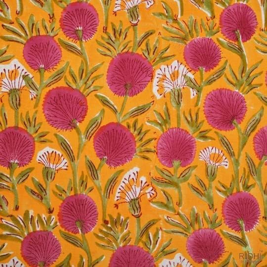 Ridhi Block Print Round Tablecloth Bubblegum Pink 132 Inch 100% Cotton - Image 4