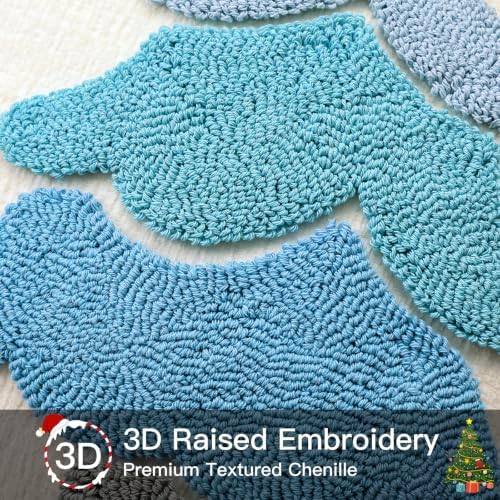 Artscope Chenille Christmas Tree Throw Pillow Covers 20x20 Set of 2-Blue - Image 2