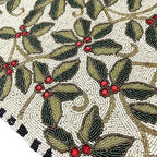 Enliven Handmade Beaded Table Runner, 13x36 Inches Lightweight Decorative Table Runner, Perfect for Dining/Wedding/Party/Everyday Use & Easy to Clean, Elegant Floral Beaded Runner (Multicolor) - Image 3