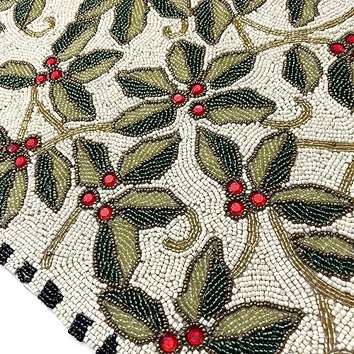 Enliven Handmade Beaded Table Runner, 13x36 Inches Lightweight Decorative Table Runner, Perfect for Dining/Wedding/Party/Everyday Use & Easy to Clean, Elegant Floral Beaded Runner (Multicolor) - Image 3