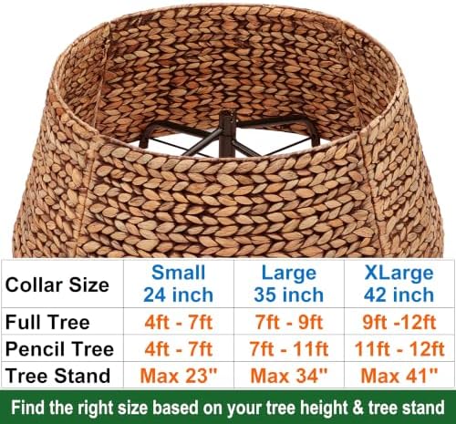 CENBOSS Rattan Christmas Tree Collar, Brown Wash, 42 inch - Image 3