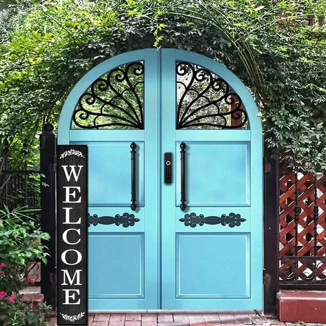 64 * 8 Inch - Welcome Sign for Front Door - Rustic Wood Plank Set, Standing/Hanging Porch Decor, Large, Indoor/Outdoor - Image 4