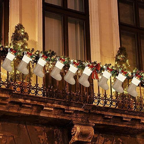 Zhanmai 48 Pcs Christmas Burlap Stocking Sublimation Natural Jute Christmas Stockings for Xmas Fireplace Hanging Farmhouse Decor Tree Ornaments Holiday DIY Craft Decoration, 4'' x 6.7'' (Simple Color) - Image 4