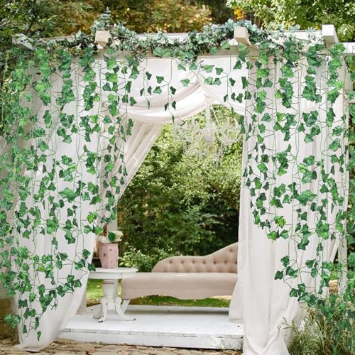 Alotiki Fake Vines, 60 Pack 420 Feet Artificial Ivy Garland Vines for Bedroom Decor, Hanging Vines for Party Wedding Christmas Decoration,Fake Leaves for Outdoor Patio Garden - Image 6