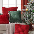 Velvet Pillow Cover 24x24 Textured Bubble Euro Shams Red - Image 5