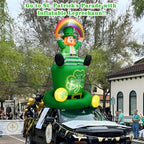 7.1FT St. Patricks Day Inflatables Leprechaun Holding Rainbow Sitting On the Shamrock Hat Decoration, St Patrick Blow up Yard Decoration Leprechaun Inflatable Built-in 6 LED for Irish Decor - Image 6