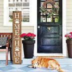 Home Sweet Home Wooden Porch Sign 47" Welcome Cat Dog Sign for Home Front Door Yard Front Porch Standing Farmhouse Home Decoration by AUSTAB