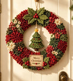 3D Fabric Poke Wreath DIY Kit for Adults Christmas Holiday Decor，2PCS G - Image 6