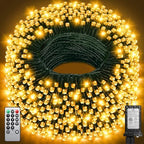 LED Christmas Lights, Extra Long Outdoor String Lights Waterproof, Timer & Memory, 8 Modes Dimmable Plug in Fairy for Outside Tree Wedding Patry (Warm White, 355FT 900LED Dark Green Wire) by JIXXULVU
