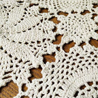 USTIDE Hand Crochet Table Runner Beige Cotton Lace Table Doilies Crochet Table Decoration for Coffee Table 15.7"X78.7" One Piece - Image 5