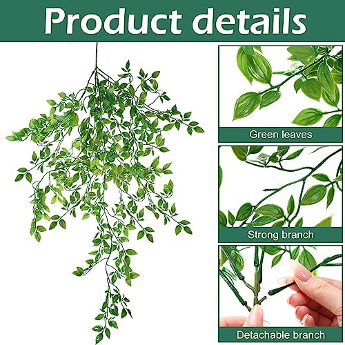 Hoteam 12 Pcs Artificial Hanging Greenery Plants, Vine - Image 3