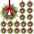 Waipfaru 18 Pcs Small Christmas Wreath, Mini Wreaths for Cabinets by Waipfaru