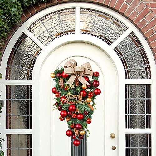 Christmas Wreath Winter Wreath for Front Door Xmas Party Favors Decoration Accessories Door Window Porch Pendant by Adonisaon