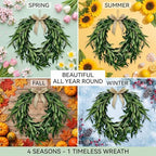 Heart Shaped Artificial Olive Leaf & Fruit Wreath (2PS 22in) - Image 6