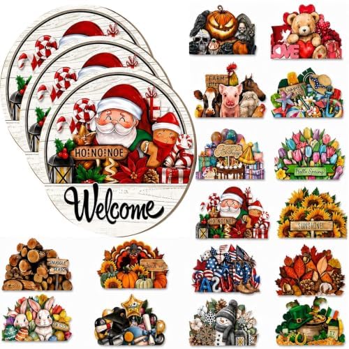 16PCS Interchangeable Welcome Sign for Front Door One Signs Every Season by Unknown