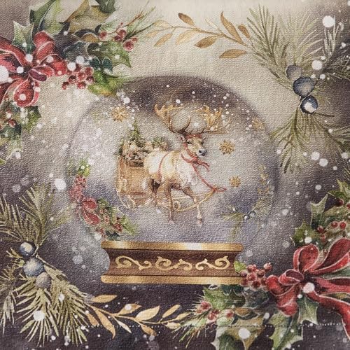 Park Designs Snow Globe Reindeer Table Runner 13" X 54" - Image 3
