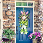 Tomppy Easter Rabbit Wreath Decor for Front Door Easter Bunny Door Wreath Hanger Easter Thief Bunny Butt and Ears Wreaths Rabbit Shape Spring Wreath Decorations for Porch Wall Door - Image 6