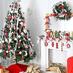 96 Pcs Christmas Tree Ornaments Red and White Candy Ball Ornament - Image 5