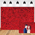 10x8ft Red Rose Photography Backdrop Red Rose Flower Wall Backdrop Rose Floral Wedding Bridal Shower Birthday Party Decoration Background Banner Valentine's Day Mother's Day Photo Backdrops by OERJU