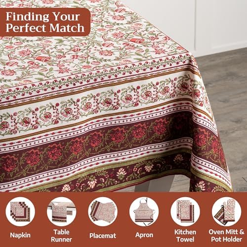 Maison d' Hermine Table Cloth Rectangle Table Reusable 100% Cotton 60"x90" - Image 4