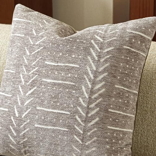 BlissBlush Decorative Long Lumbar Pillow Cover 14x36 for Bed, Taupe Soft Woven Chenille Accent Pillow Cover for Bedroom Couch Sofa, Textured Farmhouse Boho Cushion Cover - Image 4