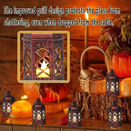 12-Pcs Mini Lanterns, Small Candle Lanterns Decorative, LED Tea Light Lantern Ramadan Decorations, Hanging Lantern, Centerpiece for Wedding Table, Battery Included(Rose Gold) - Image 5
