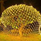 WATERGLIDE Outdoor Christmas Net Lights, 12FT x 5FT 360 LED Fairy String Light with 8 Lighting Modes, Connectable Light for Garden Tree Bushes, Holiday Wedding Party Decorations, Warm White - Image 3