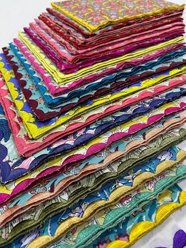 Ridhi Hand Block Print Cloth Napkins, Assorted, 18x18 in, Set of 8 - Image 4