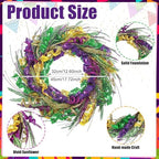 Tingjoo 2 Pcs Mardi Gras Welcome Door Mat and Wreath Set - Image 3