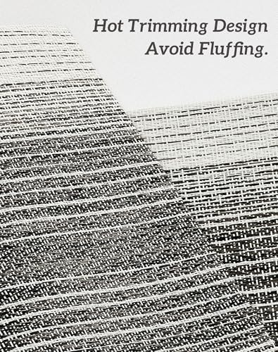 Leetaltree Woven Vinyl Placemats Set of 12,Black& White - Image 3