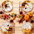 Thanksgiving Turkey Party Supplies Kit - Autumn-Themed Disposable Dinnerware Set with Plates and Napkins for 50 - for Thanksgiving Party Decoration - Image 6
