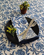 ATOSII Cotton Blockprint Cloth Napkins, Midnight Bloom, Set of 4, 20" X 20" - Image 7