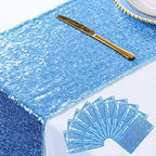 ShinyBeauty Sequin Table Runners Baby Blue 12x108 Inch 10PCS Sparkle Fabric Table Cover Runner 108" Long Birthday Party Supplies Glitter Decorative Table Linens for Wedding Banquet Baby Shower by ShinyBeauty