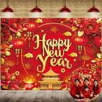 Chinese New Year 2027 Backdrop 8x6FT Red Lantern Traditional Happy Lunar New Year Photography Background Chinese Spring Festival Party Decorations Supplies Photo Props by CUMIAPhotographyBackdrop