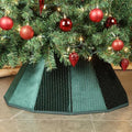 Blissun Christmas Tree Collar, Velvet Foldable Christmas Tree Ring with Golden Dotted line, Christmas Tree Skirt for Artificial Christmas Trees Decoration, Green by Blissun