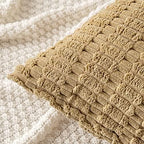MIULEE Pack of 2 Corduroy Decorative Throw Pillow Covers 24x24 Inch Soft Boho Striped Pillow Covers Modern Farmhouse Home Decor for Sofa Living Room Couch Bed Khaki - Image 2