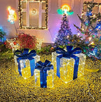 Christmas Decorations: Set of 3 Christmas Lighted Gift Boxes - Image 4
