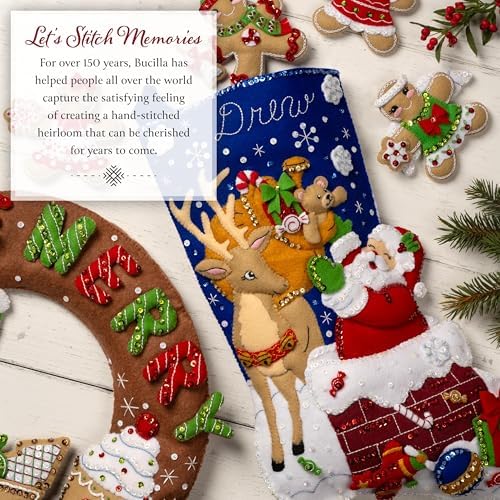 Bucilla Felt Applique 18" Stocking Making Kit, Treasure of Kings, Perfect for DIY Arts and Crafts - Image 6