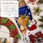 Bucilla Felt Applique 18" Stocking Making Kit with LED Lights, Christmas Tree Surprise, Perfect for DIY Arts and Crafts, 86710 - Image 3