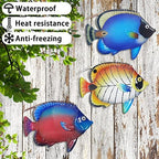 John's Studio Metal Fish Sea Wall Decor Outdoor Garden Hanging Art Sculptures Home Ocean Theme Decorations for Kitchen Bathroom and Pool - 3 PCS - Image 5