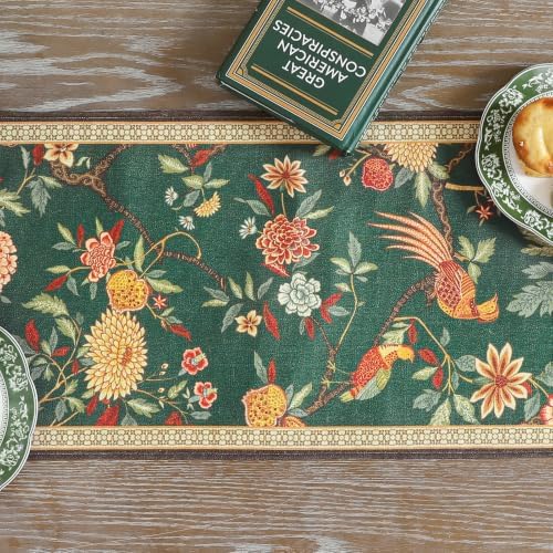 ISAENNE Designer Vintage Linen Extra Long Table Runner,118"x12"-Mitchell - Image 6