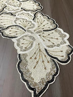 Enliven Handmade Beaded Table Runner, 13x36 Inches Lightweight Decorative Table Runner, Perfect for Dining/Wedding/Party/Everyday Use & Easy to Clean, Elegant Beaded Runner - Image 3